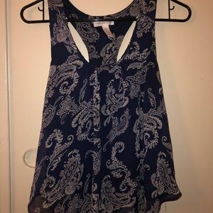 Blue & white tank top